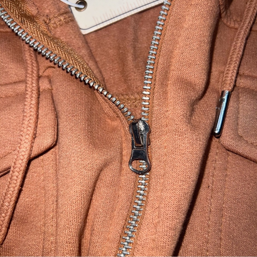 Ashley Vintage Charm Cropped Full Zip Hoodie - Pecan, Size L - Picture 6 of 10